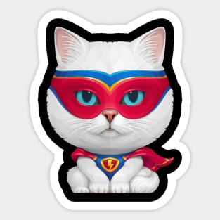 Superhero Cat Sticker